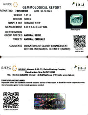1.81/CT Natural Panna Stone with Govt. Lab Certificate-6771